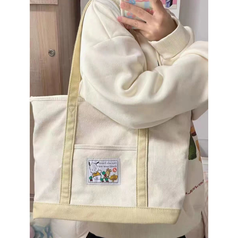 Batch of Canvas Bag Female Students Class Single Shoulder Commuter Large Capacity Bag Niche Satchel Work Handbag 2025SZ