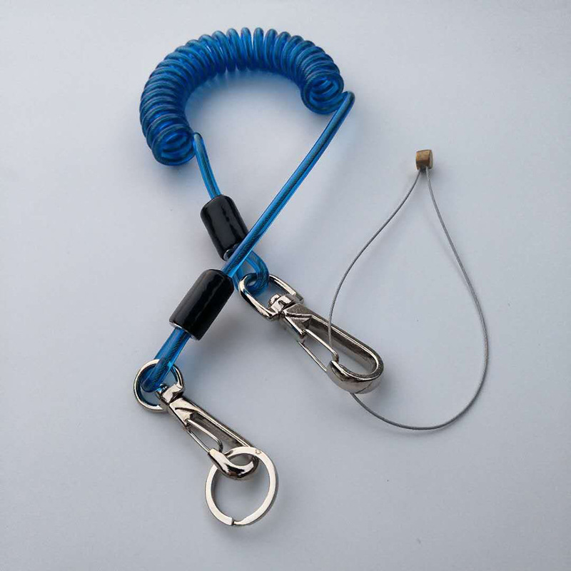 高空作业工具绳失手绳防丢弹簧绳渔具护竿绳不锈钢防坠绳