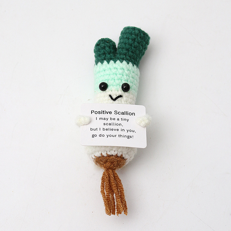Emociones transfronterizas pepino papa ganchillo hecho a mano pepino en maceta energía positiva fruta verdura lana muñeca de crochet