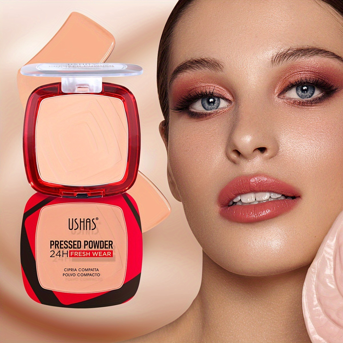 USHAS Polvo de maquillaje de punto transfronterizo Corrector de maquillaje fijo Impermeable e hidratante de larga duración FC648A B