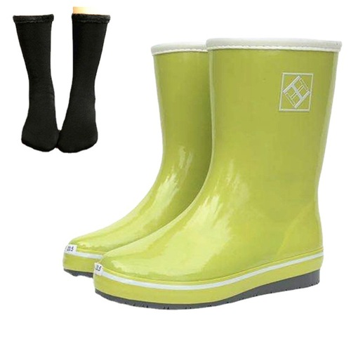 Lightweight Rain Boots Rubber Mid-Calf Stylish Water Shoes Women Soft Spring Summer Autumn Winter Adult Flat Absorbent Sweatproof Lining