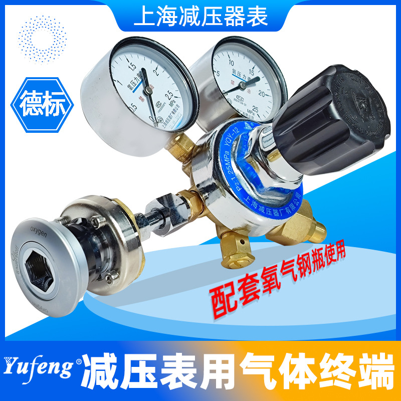 氧气减压表钢瓶用气体终端供氧装置便携式YQY-12上减铜阀体