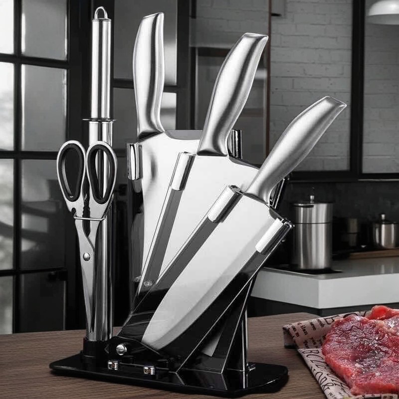 Cuchillo de cocina de 6 piezas de acero conjunto de cuchillo de hueso cuchillo de corte de acero conjunto de cuchillo de cocina doméstico conjunto de cuchillo de regalo corporativo
