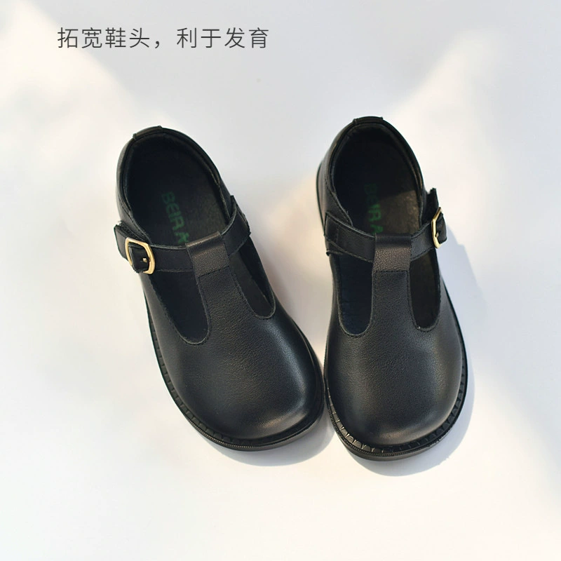 Elite children's universal shoes for leather shoes English style for princess, genuine leather, soft sole