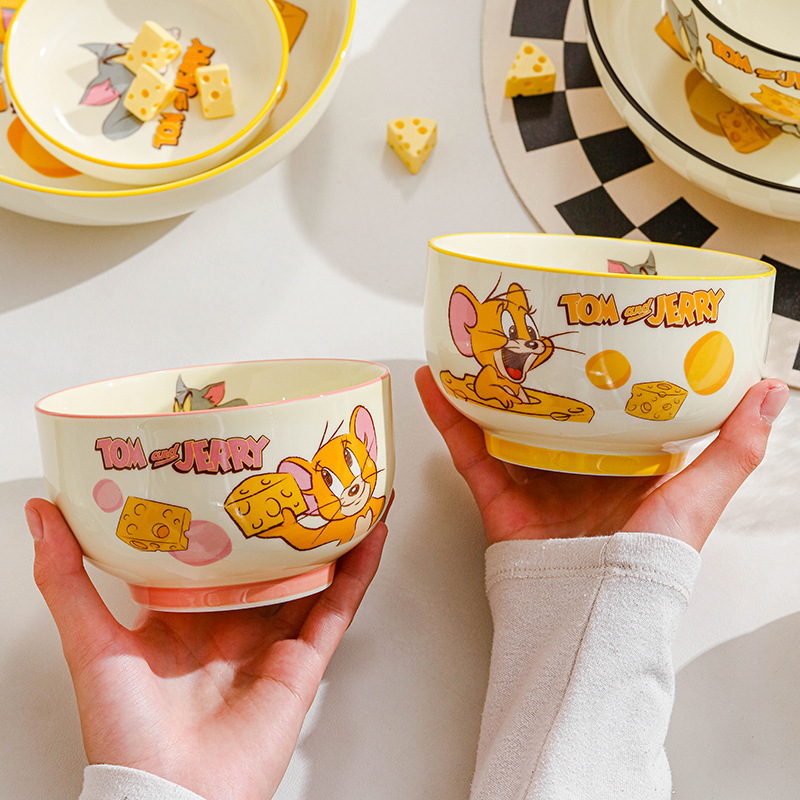 トムとジェリー夏 2025 新製品ジェリー陶器ボウルライスボウルディナープレート漫画かわいい食事ボウルとプレート小さな新鮮な|undefined