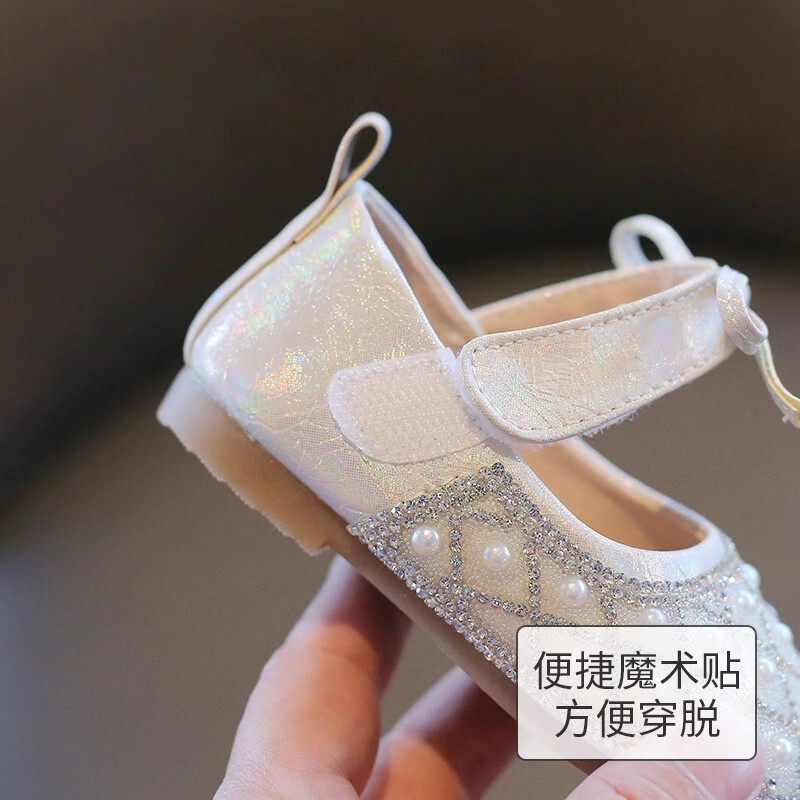 女童鞋子婴儿学步鞋亮片公主鞋小童春秋款一岁女宝宝鞋儿童小皮鞋|undefined
