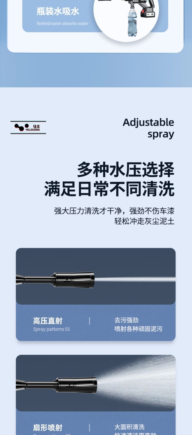 Laiben high-pressure car wash water gun, household booster cleaning water pump, wireless lithium battery car washer