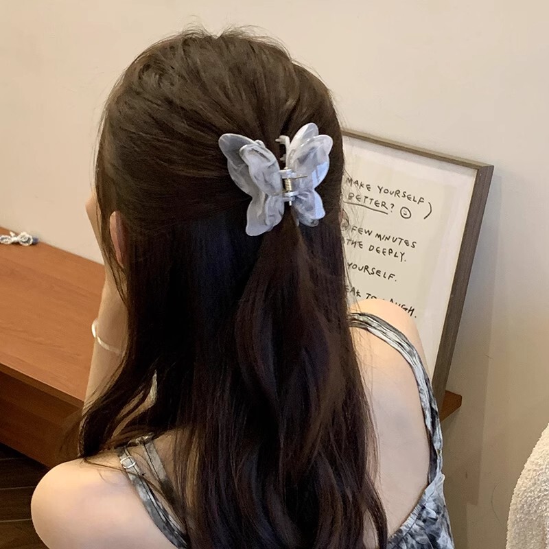 Super Fairy Three-dimensional Butterfly Grab Clip Women's 2024 New High-end Sense Medium Hairpin Back Head Shark Clip Hair Grab Hair Accessories Super Fairy Three-dimensional Butterfly Grab Clip Women's 2024 New High-end Sense Medium Hairpin Back Head Shark Clip Hair Grab Hair Accessories