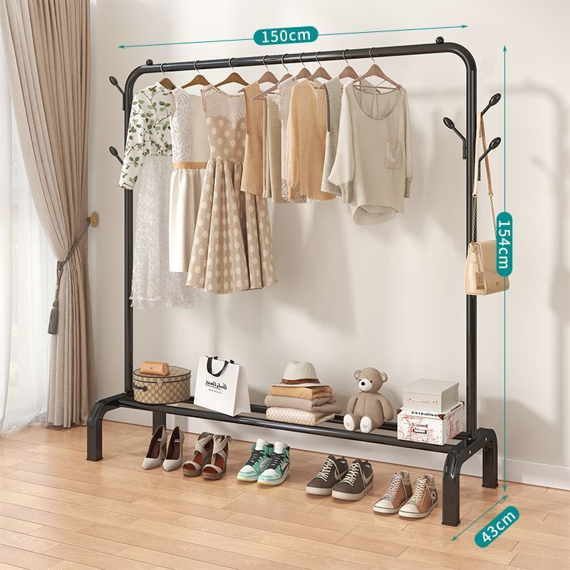 Percha de secado de ropa para piso de dormitorio doméstico balcón colgante de aire plegable dormitorio de estudiantes simple almacenamiento de ropa barra fría