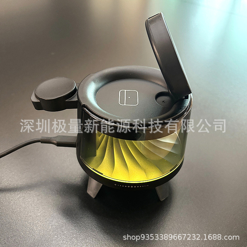 2025新款 桌面无线充蓝牙音响炫彩灯 蓝牙音箱小夜灯 无线充电器|undefined
