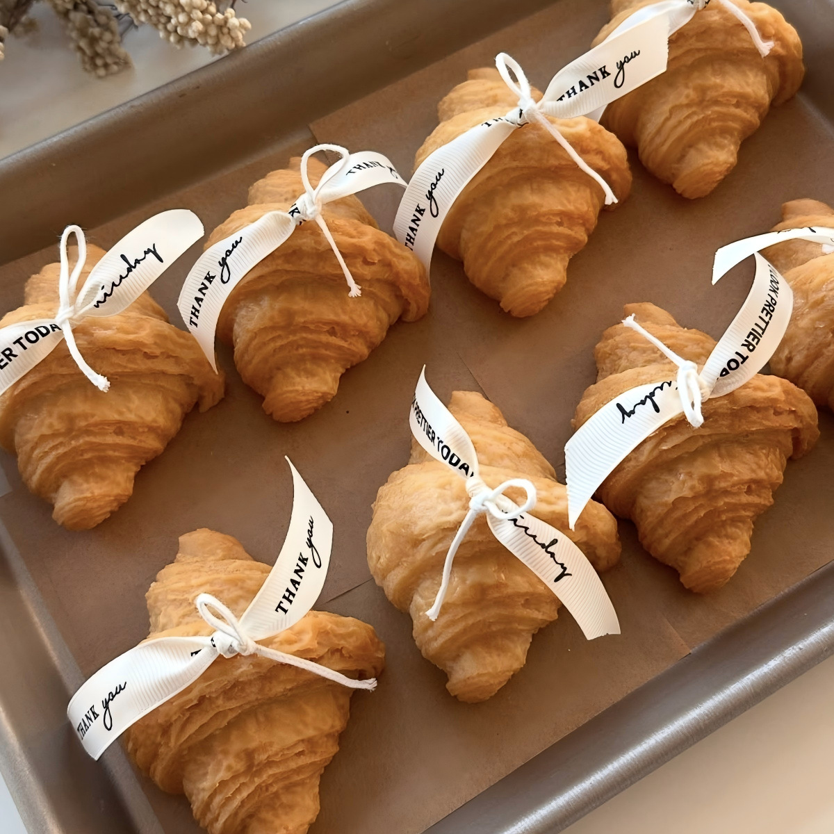 Candle With Ribbon Aromatherapy Christmas Baking Favor Croissant Bread Wholesale Wedding_voghion.com