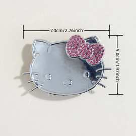 3.5cm内径腰带扣头配件电镀金属亮面kt猫卡通皮带五金按扣自动扣