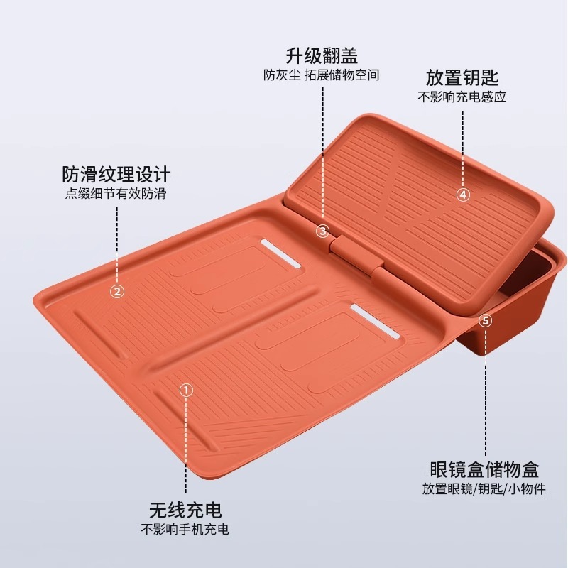 专用理想L7L8L9无线充电垫MEGA硅胶水杯保护神器车内用品改装配件|undefined