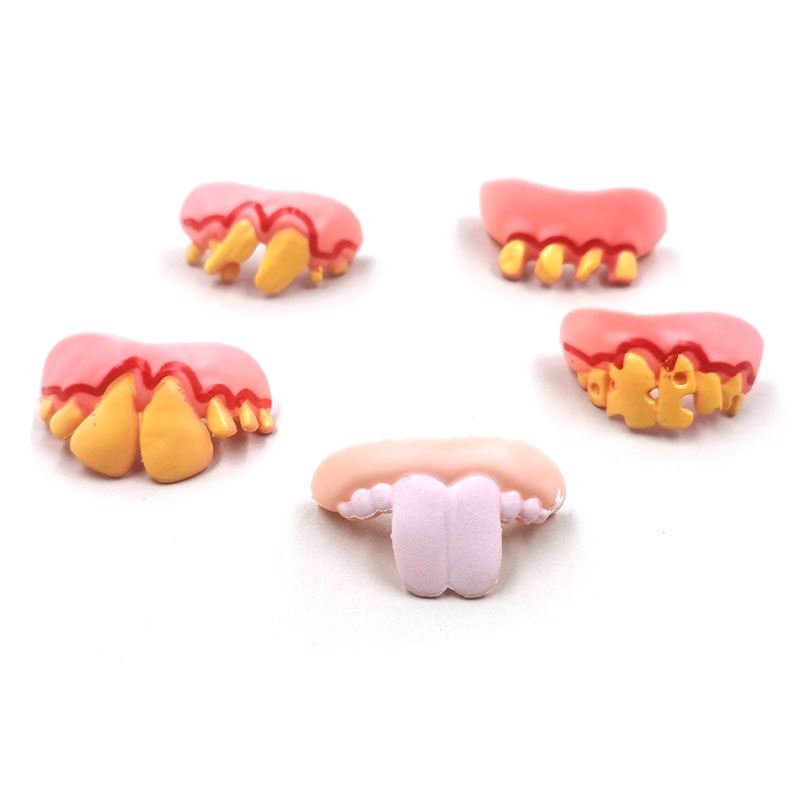 Levantando dentaduras postizas para perros Dientes de Halloween Divertidos y divertidos Divertidos y engañosos Dientes de fábrica de Corgi Dientes de perro Dientes de conejo