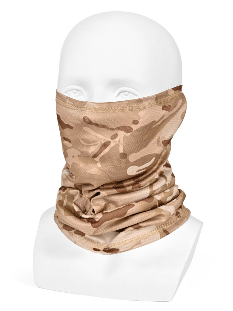 Pañuelo de seda de camuflaje para casco, pañuelo para la cabeza para pesca al aire libre, máscara de protección solar para el cuello de verano, transpirable para ciclismo y deportes.