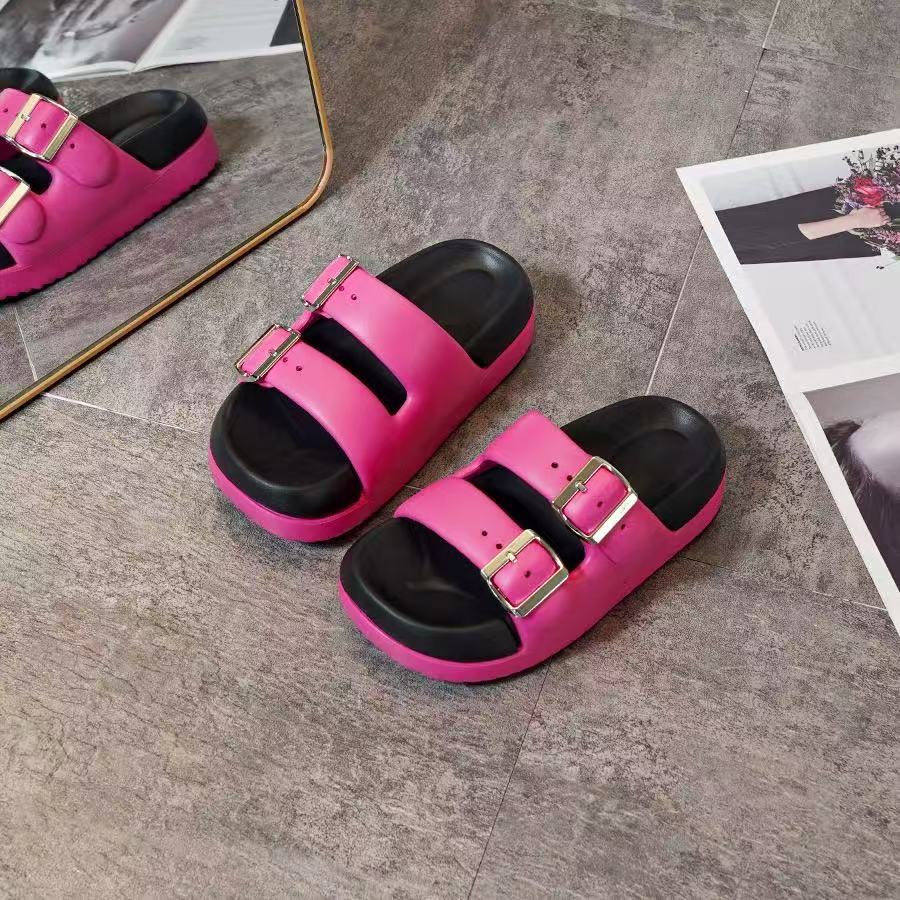 New Women's Summer Sandals For Outdoor Wear, Hong Kong Style Thick-Soled Height-Increasing Slide Sandals, Non-Slip_vogvips.com