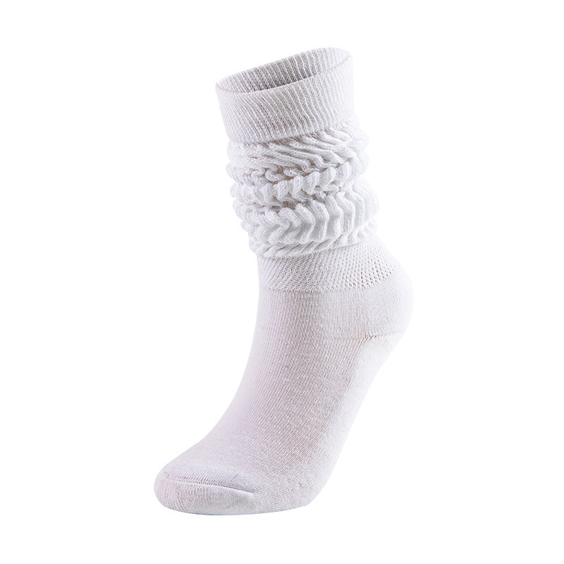 2025e Solid Color Slouch Long Tube Bubble Women's Socks_voghion.com