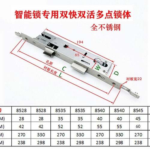 Cross-border special supply of broken bridge aluminum plastic steel home smart door lock 85 hole spacing dual fast dual active handle fingerprint lock body