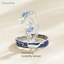 Klassischer Sterlingsilber Moissanit Diamant Partnerring Set_voghion.com