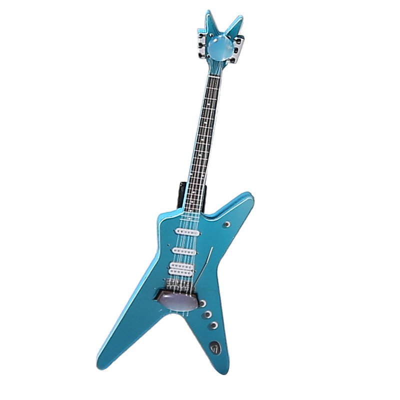 Nicho de diseño mini simulación de instrumentos musicales guitarra clip para el cabello chicas punk clip para el cabello estereoscópico clip de boca de pato clip de borde sin marcas