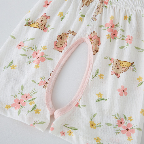 Baby summer open-leg shorts for boys and girls, thin children's underwear, baby shorts with split
