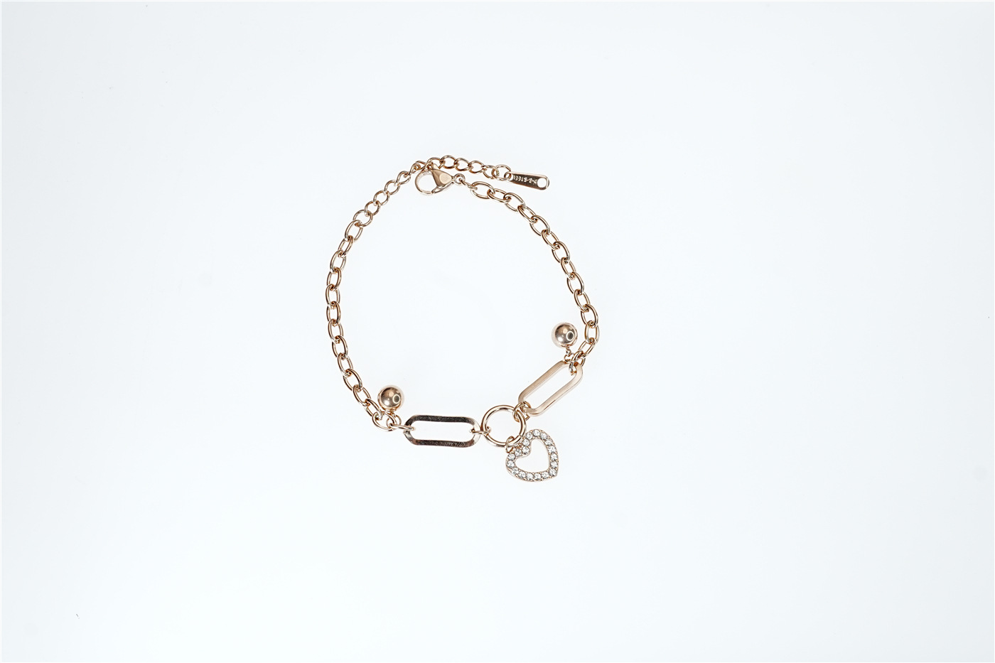 Heart Shape Pattern Women's Gender Classic Style Heart Shape Titanium Steel Cable Chain Bracelets In Bulk