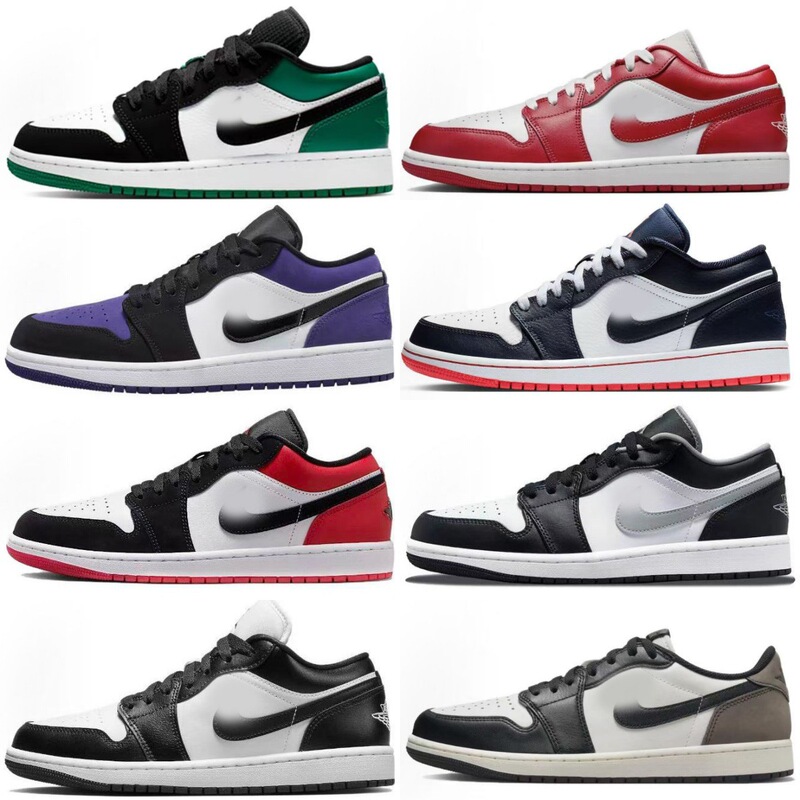 Foreign trade AJ1 low shadow gray black and white panda retro basketball shoes Jordan 1 low-top black red toe mocha sneakers