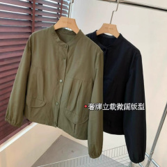 THEWOW 高品质立体剪裁 棉锦挺括微阔版立领落肩袖户外夹克外套