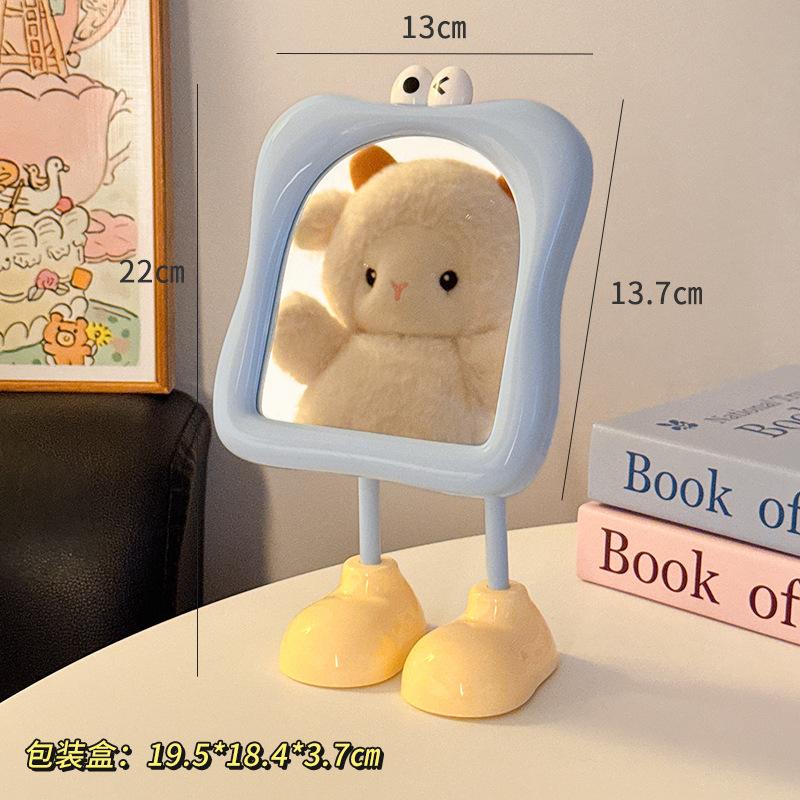 ins 化粧鏡かわいい学生寮ポータブル小型ミラー高精細オフィスデスクトップデスクトップスタンドアップ化粧鏡|undefined