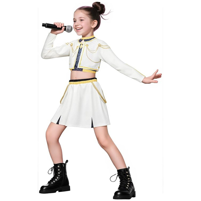 2025亚马逊女孩恶魔猎人服装黑金儿童流行歌手童装套装猎魔女团|undefined