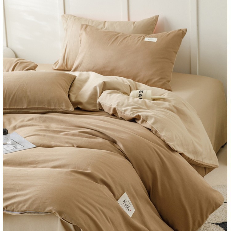 Algodón de cuatro piezas, ropa de cama de algodón lavable, ropa de cama