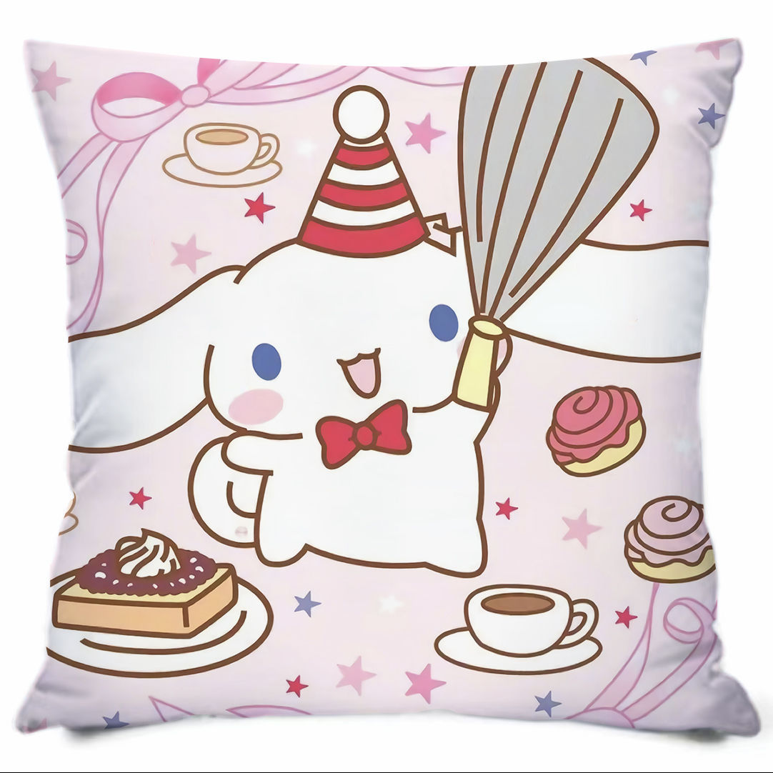 Almohada con estampado de dibujos animados de Sanrio, linda almohada de sofá para dormitorio, cojín de cabecera, cojín de asiento con soporte lumbar para coche