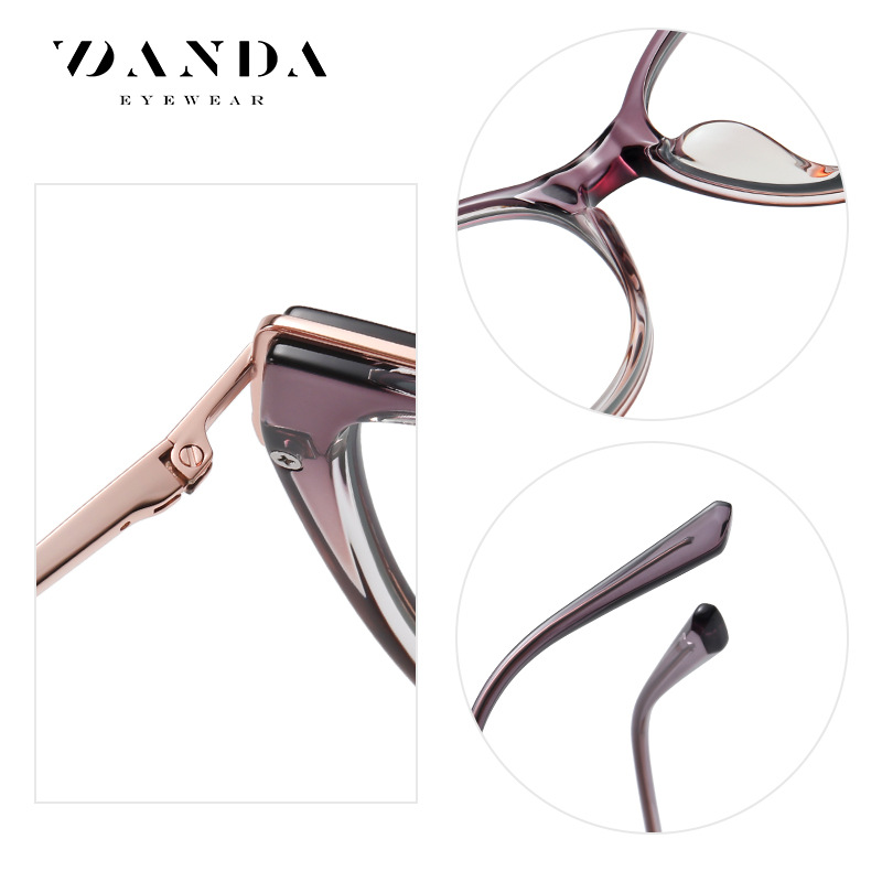Nuevas gafas de luz anti-azul TJ875 moda europea y americana gafas lisas marco transfronterizo de las mujeres vendedoras calientes ojo de gato gafas lisas