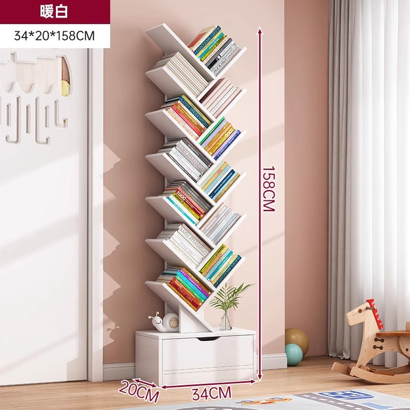 Estante de árbol simple estante de piso dormitorio contra la pared simple pequeño gabinete creativo moderno gabinete estrecho