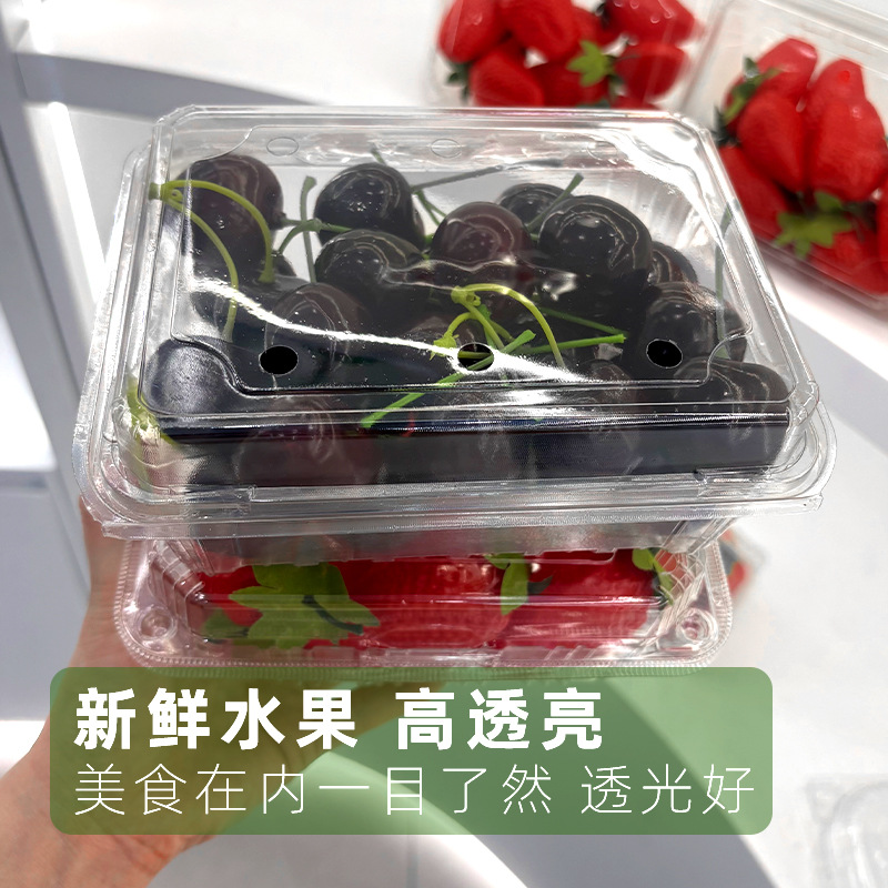 Caja de embalaje de frutas transparente desechable con cubierta caja de corte de fresa caja de arándano 125g caja de embalaje de frutas de plástico