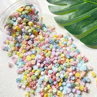 Миниатюрные розовые цветы из мягкой резины для нейл-арта, украшения для ногтей, макарунные цвета, универсальные аксессуары для DIY браслетов и нейл-арта