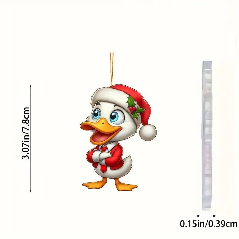 Acrílico Halloween nuevo lindo sombrero de Navidad pato colgante plano transfronterizo decoración de automóviles colgantes para el hogar