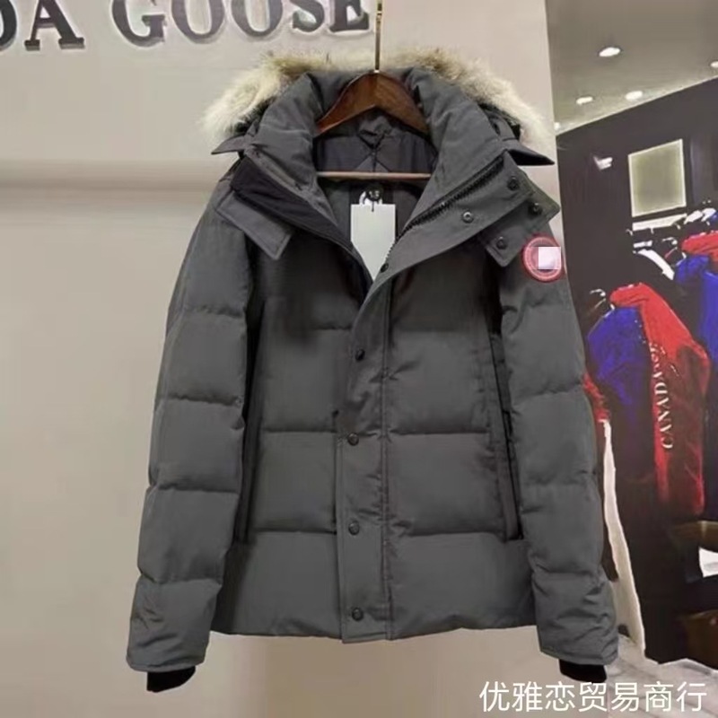 大鹅大口袋男女棉服毛领派克情侣连帽加厚保暖防风外套|undefined