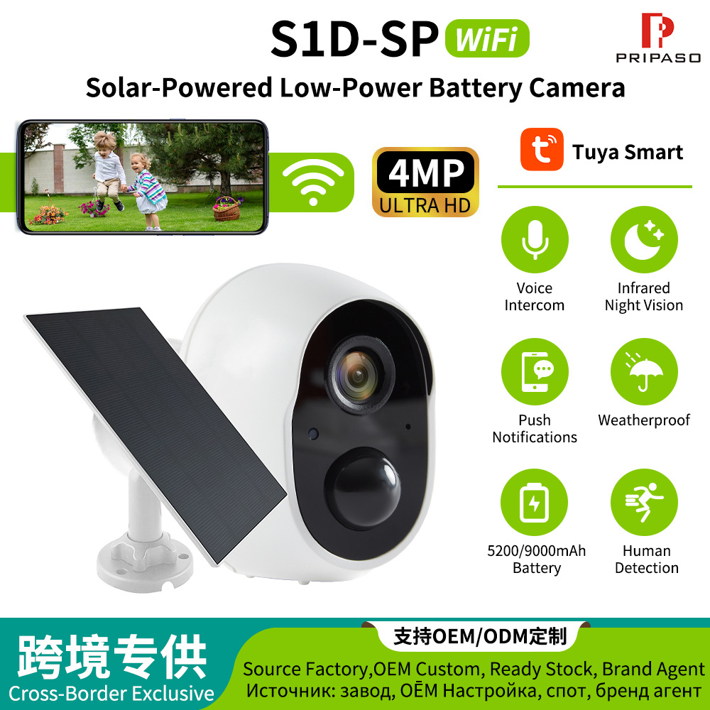 Foreign Trade Model Graffiti Smart Wireless Home Camera Ai Remote Monitor Rainproof Surveillance Camera Wide-Angle