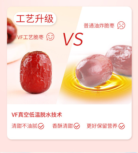 A pack of three white peach jujubes, 40g/bag, seedless crisp winter jujube, crunchy red date snack