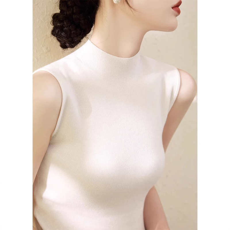 Zhengqite Clothing/2026 Autumn/Winter 30% Wool Half-Turtleneck Knitted Summer High-End Sleeveless Base Layer Top Zhengqite Clothing/2026 Autumn/Winter 30% Wool Half-Turtleneck Knitted Summer High-End Sleeveless Base Layer Top