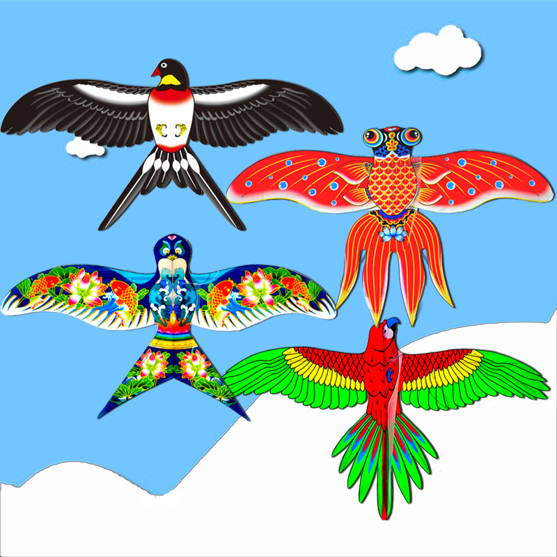 Weifang Hongyun Fishing Rod Kite Cartoon Children's Miniature Plastic Dynamic Eagle Parrot Swallow Little Princess Fishing Rod