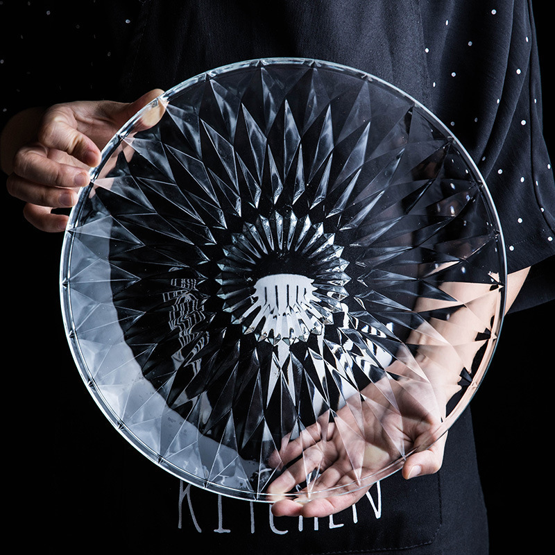 Thailand Ouxin Lead-Free Glass Diamond Bowl and Plate for Snacks, Fruit, Desserts, Cold Dishes, and Salads, Heat-Resistant and Microwaveable Thailand Ouxin Lead-Free Glass Diamond Bowl and Plate for Snacks, Fruit, Desserts, Cold Dishes, and Salads, Heat-Resistant and Microwaveable