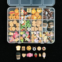 1箱の漫画のビスケットのチョコレートの果物のアイスクリームはネイルアクセサリーのdiyのクリームの携帯の箱を混ぜます。