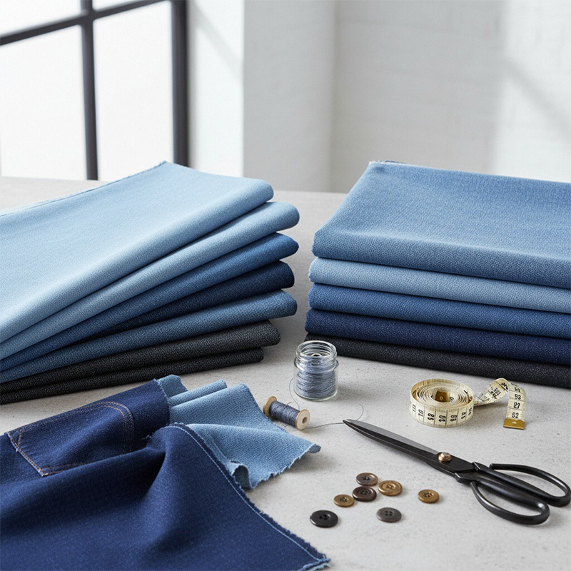 Pure Cotton Washed Retro Denim Fabric Autumn and Winter Thickeneded Shirt Apron Clothing Thin Fabric High-End Elastic Washed