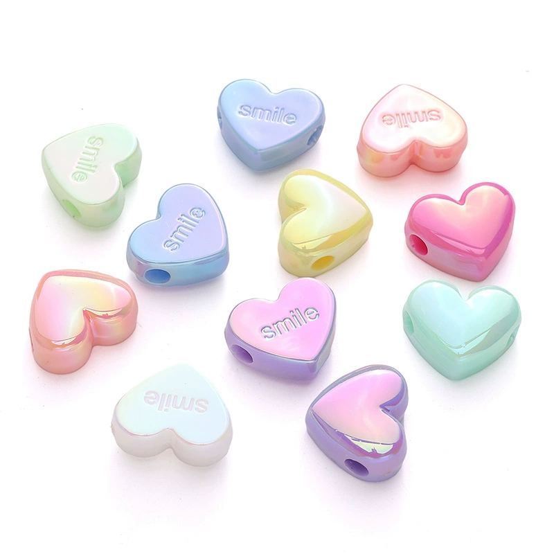 Acrylic beads heart-shaped handmade, bracelet, necklace, pendant, accessories, DIY