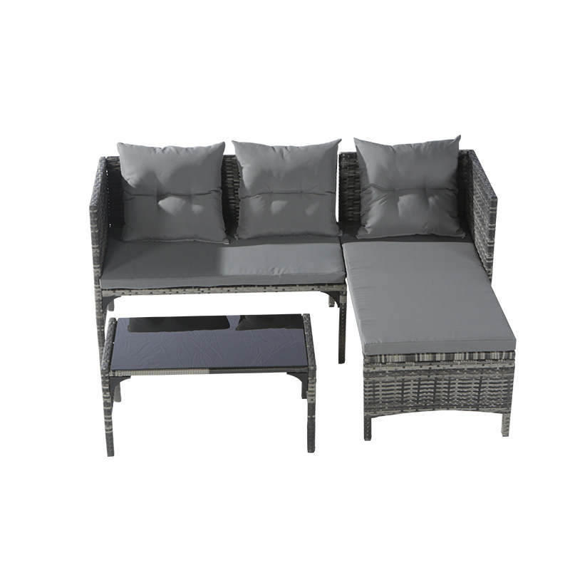 patio al aire libre sofá de caña casa jardín combinación de muebles de caña silla de caña balcón imitación de caña de caña material de caña PE