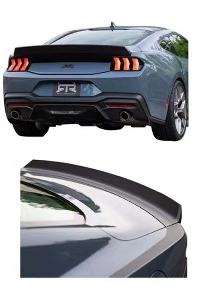 Suitable for 24 Ford Mustang tail wing modified Mustang S650 modified black horse R track version fixed wind wing