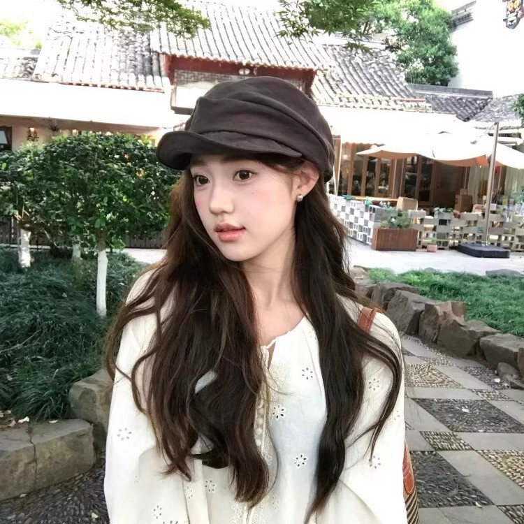 莱赛尔材质山本风纯色堆叠贝雷帽子日系文艺百搭显脸小休闲画家帽|undefined