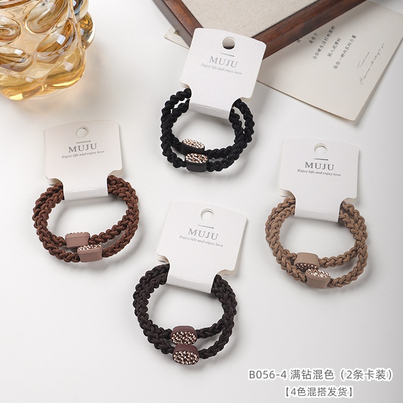 [Carga de tarjeta] sensación de alto nivel coreano de cabello de código de barras de moda de alta elasticidad de cabello anillo de cabello correa de cola de caballo